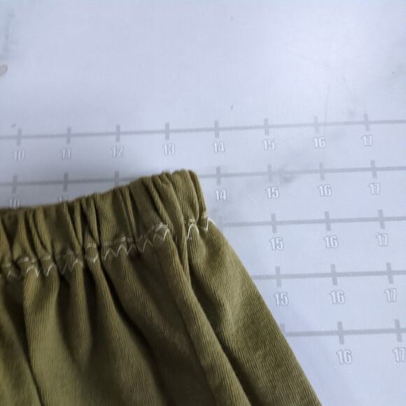 Vintage Blue Fish Skirt Green Hand Printed Wheels Cottage Summer Beach Waist 26 - Picture 7 of 8